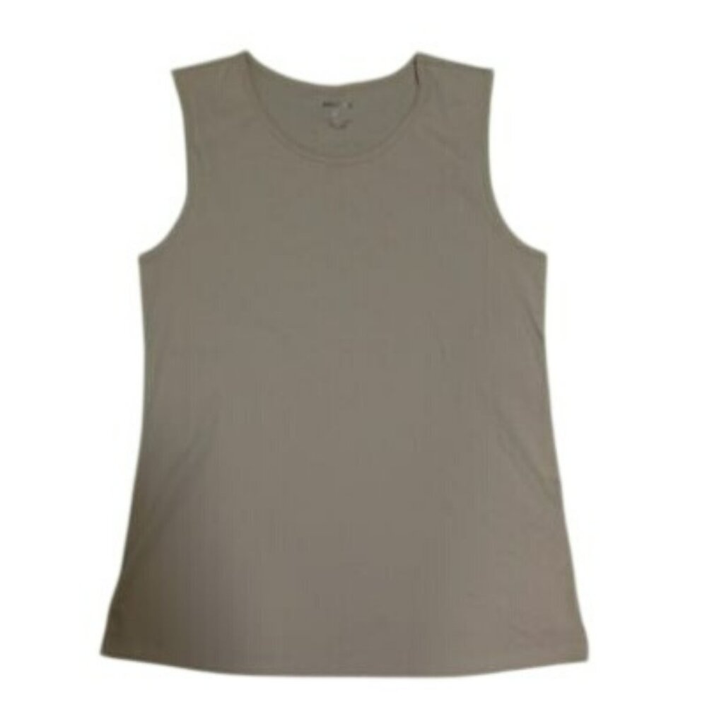 White Stag Top 100% Cotton Womens Beige Sleeveless L/G (12-14)